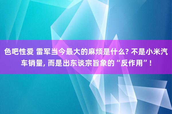 色吧性爱 雷军当今最大的麻烦是什么? 不是小米汽车销量， 而是出东谈宗旨象的“反作用”!