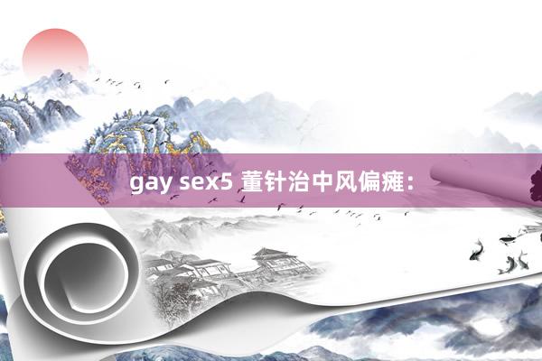 gay sex5 董针治中风偏瘫：